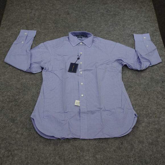 Polo‎ Ralph Lauren Button Up Shirt Mens 16 40 41 Blue White Regent Fit Dress D - Picture 2 of 13